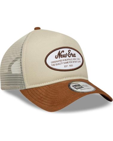 NEW ERA TRUCKER CAP OVAL PATCH SUEDE BEIGE BEIGE