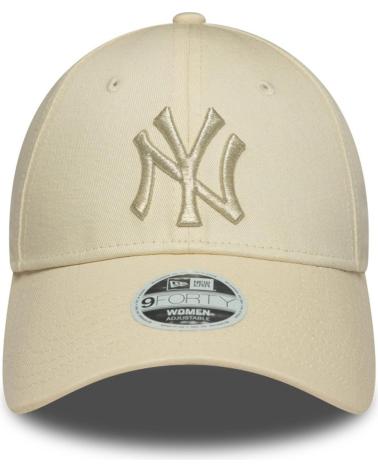 CAPPELLINO NEW ERA 9FORTY WMNS NEW YORK YANKEES LOGO METALLICO BEIGE BEIGE