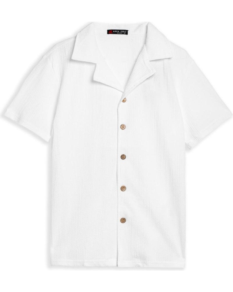 CAMISA DE MANGA CORTA STROPICCIATO BLANCA AREA ZERO BLANCO