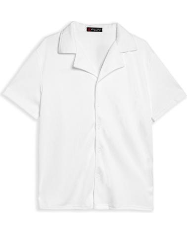 CAMISA BLANCA DE MANGA CORTA AREA ZERO STRIPPED SHIRT BLANCO