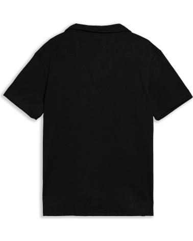 CAMISA NEGRA DE MANGA CORTA AREA ZERO STRIPPED SHIRT NEGRO