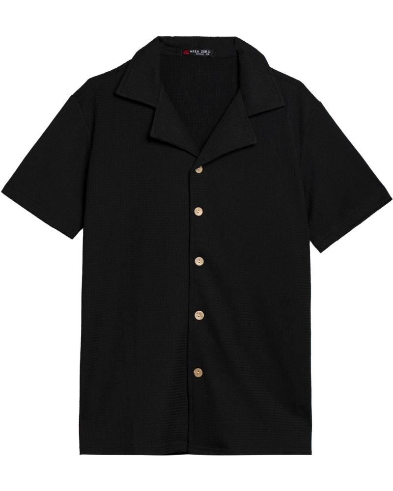 CHEMISE À MANCHES COURTES AREA ZERO BRAIDED SHIRT NOIRE NEGRO