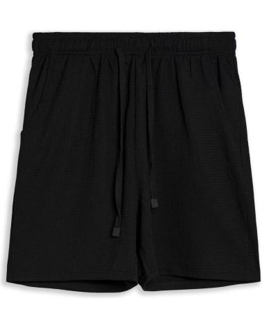 AREA ZERO BERMUDA SHORT TRESSÉ NOIR NEGRO