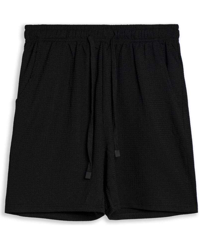 AREA ZERO BERMUDA SHORT TRESSÉ NOIR NEGRO