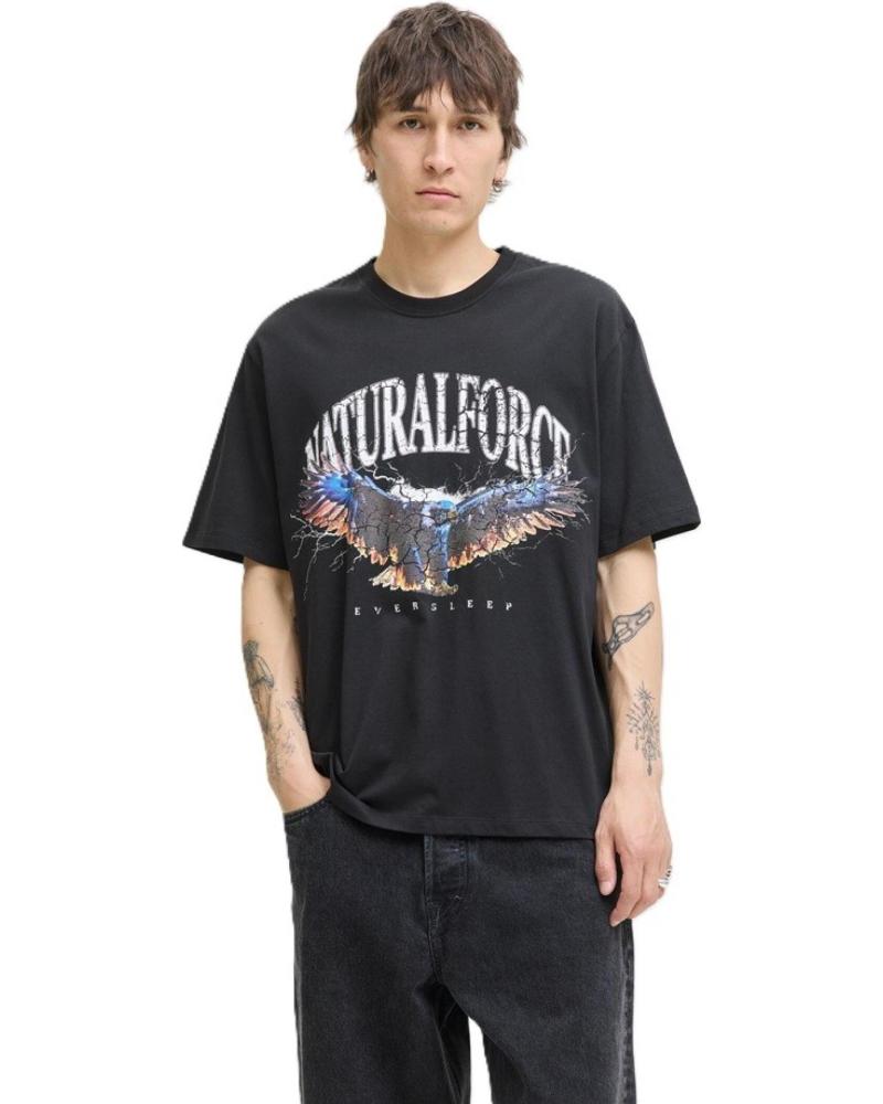 CAMISETA JACK & JONES TAP SHOE CUELLO REDONDO NEGRA NEGRO
