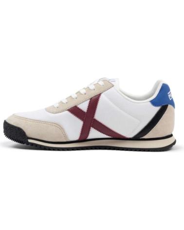 TÊNIS MUNICH RIBER 07 BRANCOS COM DETALHES VERMELHOS E AZUIS - MODELO 8033007 WHITE