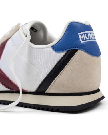 TÊNIS MUNICH RIBER 07 BRANCOS COM DETALHES VERMELHOS E AZUIS - MODELO 8033007 WHITE