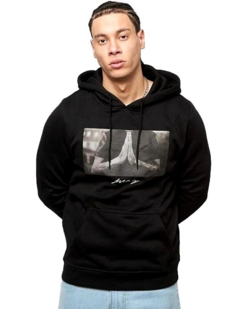 FELPA CON CAPPUCCIO MISTER TEE PRAY NERA NEGRO