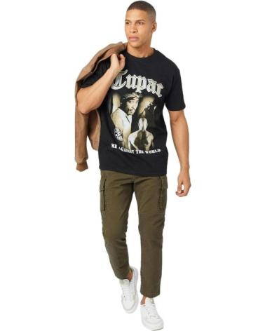 MISTER TEE OVERSIZED TUPAC MATW SEPIA T-SHIRT SCHWARZ NEGRO
