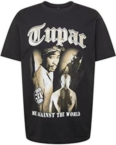 MISTER TEE OVERSIZED TUPAC MATW SEPIA T-SHIRT SCHWARZ NEGRO