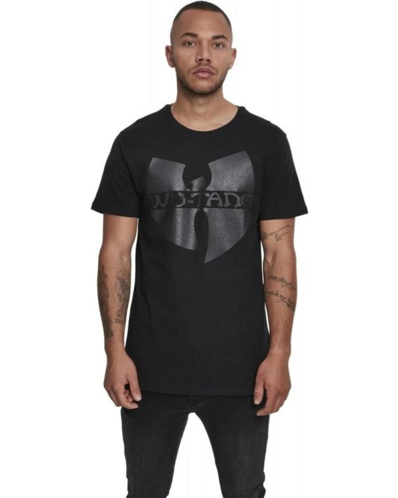 MISTER TEE WU TANG CLAN BLACK ON BLACK LOGO T-SHIRT NEGRO
