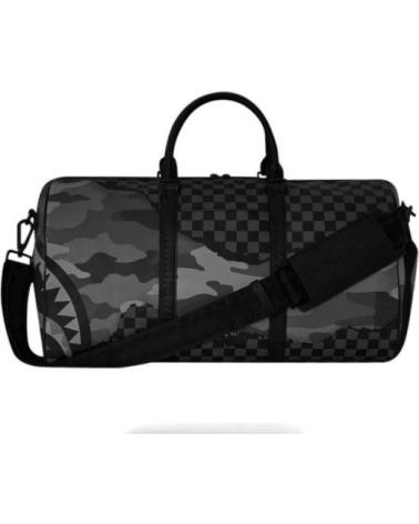 SPRAYGROUND SPLIT UP CAMO TEAR DUFFLE REISETASCHE GROSS SCHWARZ NEGRO