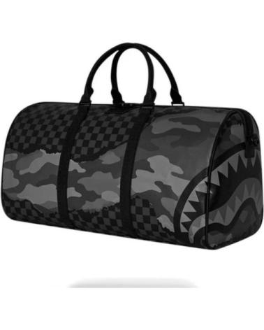 SPRAYGROUND SPLIT UP CAMO TEAR DUFFLE REISETASCHE GROSS SCHWARZ NEGRO