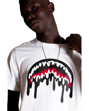 SPRAYGROUND WEISSES LOOSE SMOOTH T-SHIRT MIT HAI-GRAFIK BLANCO