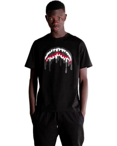 SPRAYGROUND SCHWARZES LOOSE SMOOTH T-SHIRT MIT HAI-GRAFIK NEGRO