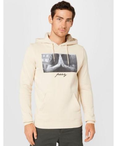 FELPA CON CAPPUCCIO MISTER TEE PRAY ECRU CRUDO