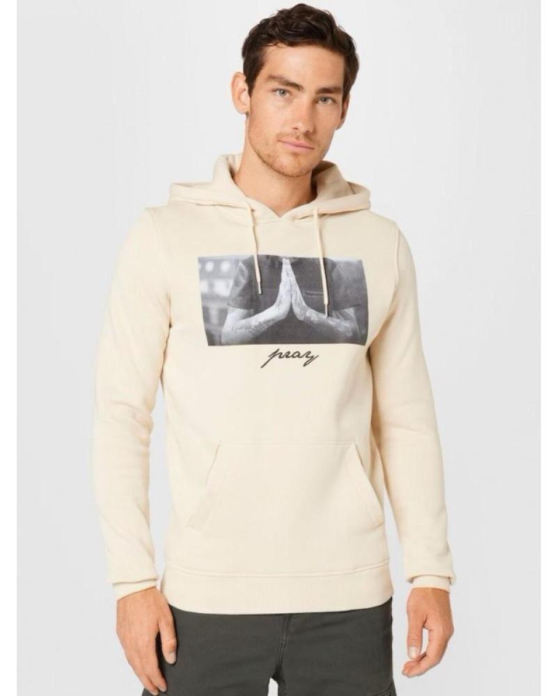 FELPA CON CAPPUCCIO MISTER TEE PRAY ECRU CRUDO