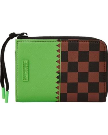 KOMPAKTE GELDBÖRSE SPRAYGROUND GREEN BEAR FACE BRAUN MARRóN