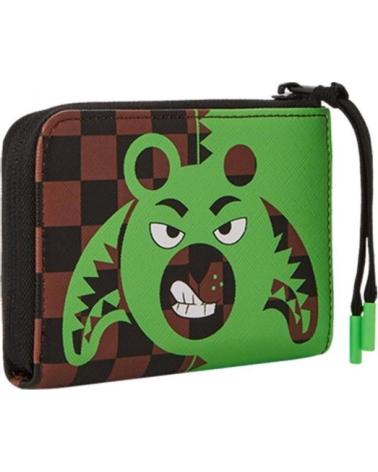KOMPAKTE GELDBÖRSE SPRAYGROUND GREEN BEAR FACE BRAUN MARRóN