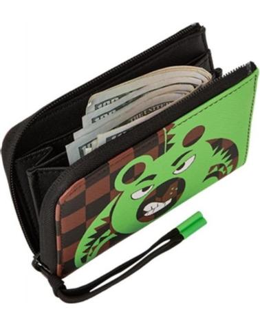KOMPAKTE GELDBÖRSE SPRAYGROUND GREEN BEAR FACE BRAUN MARRóN