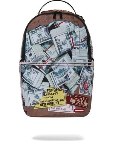 SAC À DOS SPRAYGROUND 1 OFF BAGS BACKPACK STACKS MARRON AVEC DESIGN BILLETS MARRóN