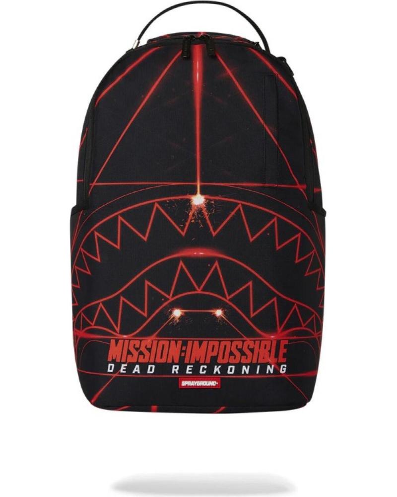 ZAINO SPRAYGROUND 1 OFF BAGS BACKPACK MISSION IMPOSIBLE NERO CON DESIGN LASER NEGRO