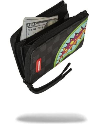 SPRAYGROUND GELDBÖRSE SLIME TAKEOVER SCHWARZ - EXKLUSIVES KAROMUSTER UND HAIFISCHMAUL-DESIGN NEGRO