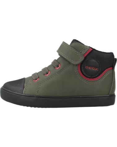GEOX B GISLI C0450 B461NC MILITARY GREEN AND BLACK HIGH-TOP BOOTS C0450 DK GREEN-BLACK