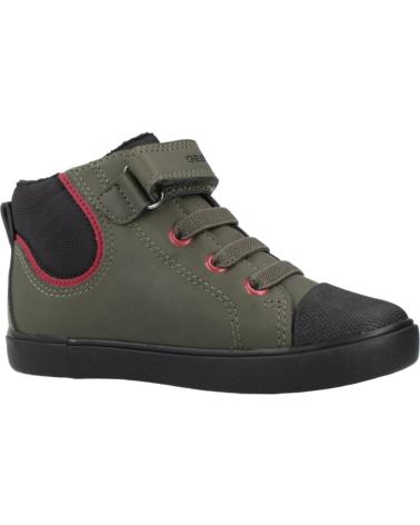 GEOX B GISLI C0450 B461NC HOHE SNEAKER MILITÄRGRÜN UND SCHWARZ C0450 DK GREEN-BLACK