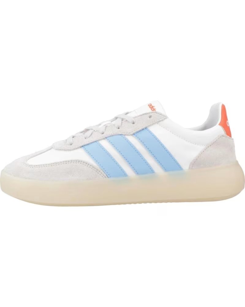 ZAPATILLAS ADIDAS BARREDA DECODE PARA HOMBRE, BLANCAS CON RAYAS AZULES Y DETALLES NARANJA BLANCO