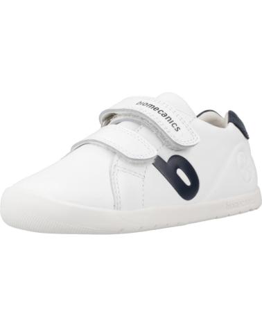 BIOMECANICS 251010B WHITE SPORT SNEAKERS WITH HOOK-AND-LOOP CLOSURE AND BLUE DETAILS BLNOCN