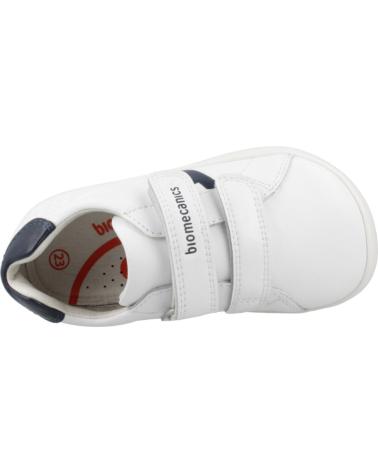 BIOMECANICS 251010B WHITE SPORT SNEAKERS WITH HOOK-AND-LOOP CLOSURE AND BLUE DETAILS BLNOCN