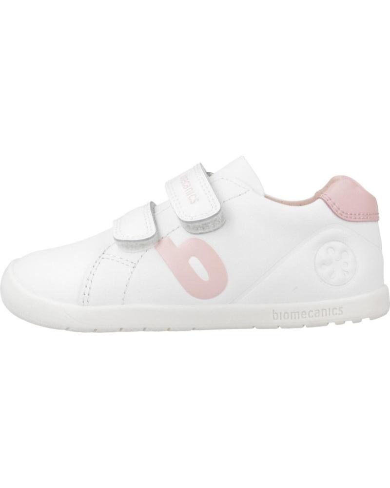 ZAPATILLAS DEPORTIVAS BIOMECANICS 251010B BLANCAS CON CIERRE ADHERENTE Y DETALLES ROSAS BLNRSA