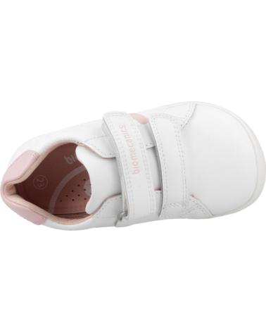 ZAPATILLAS DEPORTIVAS BIOMECANICS 251010B BLANCAS CON CIERRE ADHERENTE Y DETALLES ROSAS BLNRSA
