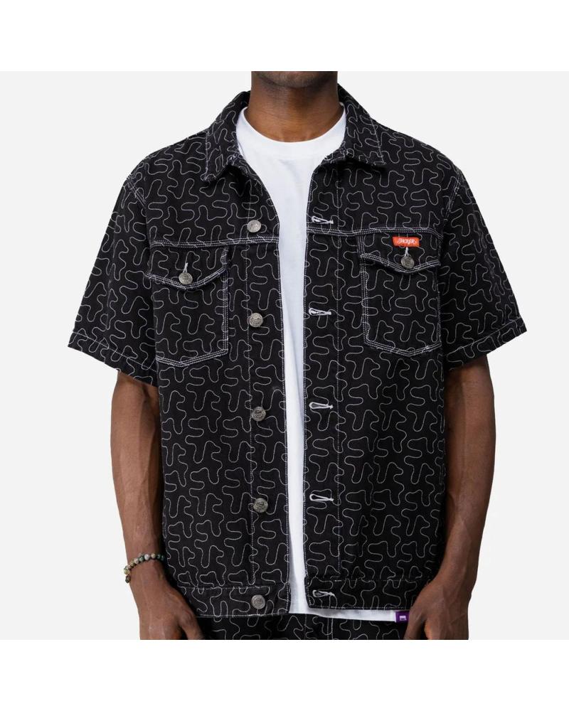 CAMICIA JACKER ONELINE DENIM NERA NAN