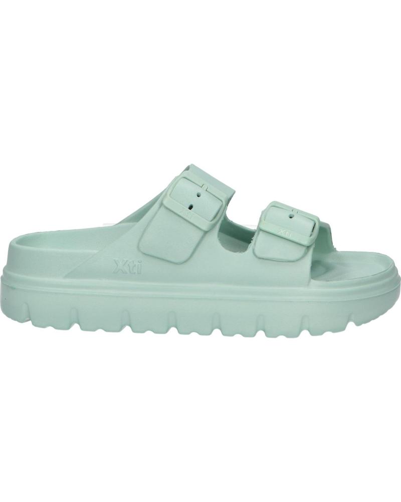 Home-XTI-XTI 142550 S C AQUA DOUBLE STRAP SLIDE SANDALS-S-C-AQUA