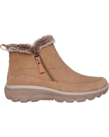 SKECHERS EASY GOING FLAT ANKLE BOOT IN BROWN LEATHER MARRóN