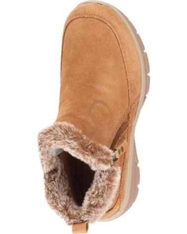 SKECHERS EASY GOING FLAT ANKLE BOOT IN BROWN LEATHER MARRóN