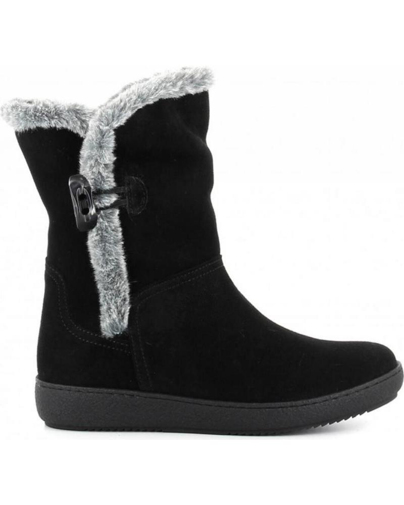 STIVALETTO ALPE 3220 NERO CON PELLICCIA E FIBBIA DECORATIVA NEGRO