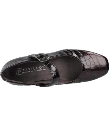 PITILLOS 10821P - BURGUNDY CROC-EMBOSSED COMFORT MARY JANES BRDS