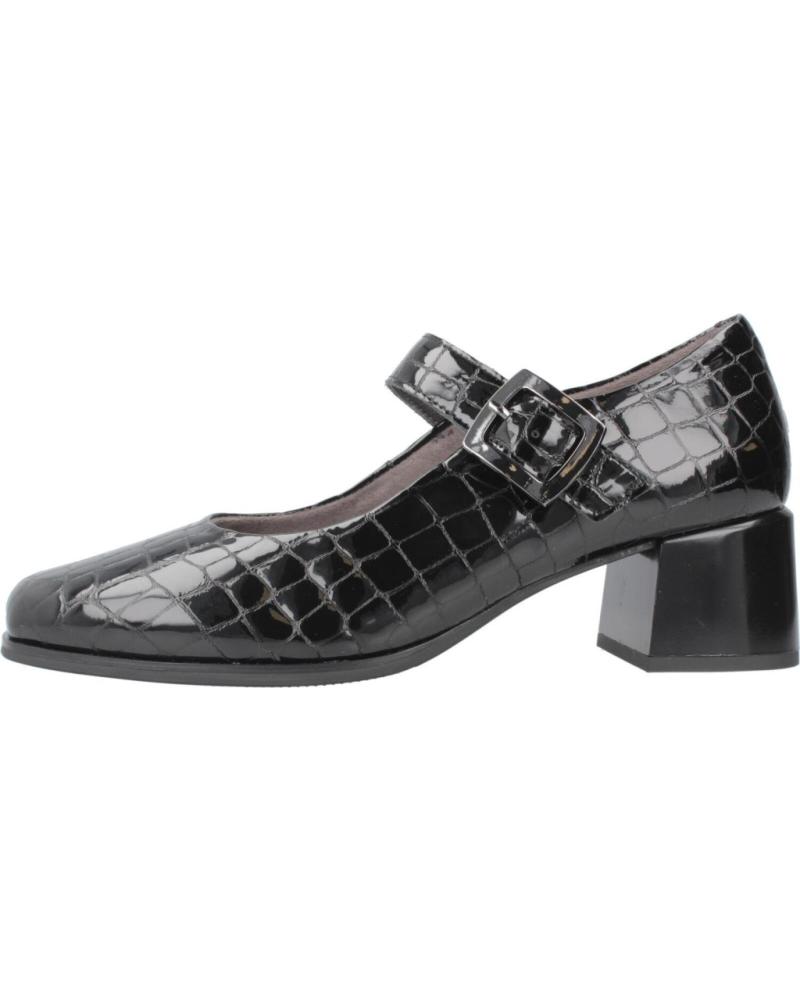 PITILLOS 10821P - BLACK CROC-EMBOSSED COMFORT MARY JANES NEGRO