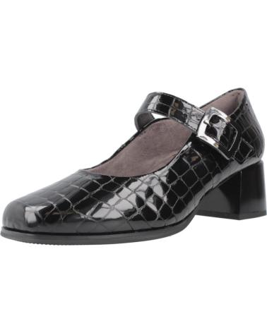 PITILLOS 10821P - BLACK CROC-EMBOSSED COMFORT MARY JANES NEGRO