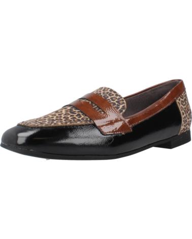 PITILLOS 10870P LOAFERS: BLACK ANIMAL PRINT ELEGANCE NEGRO