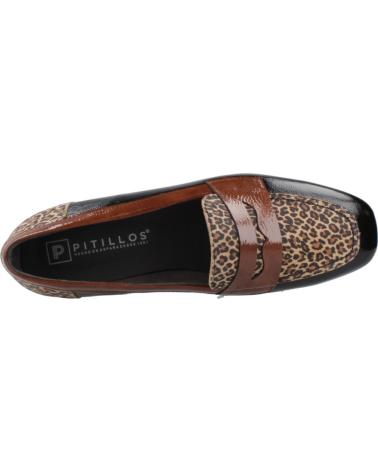 PITILLOS 10870P LOAFERS: BLACK ANIMAL PRINT ELEGANCE NEGRO