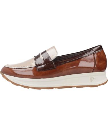 PITILLOS 10901P LOAFERS: ELEGANT BROWN PATENT LEATHER CROPED
