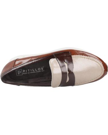 PITILLOS 10901P LOAFERS: ELEGANT BROWN PATENT LEATHER CROPED