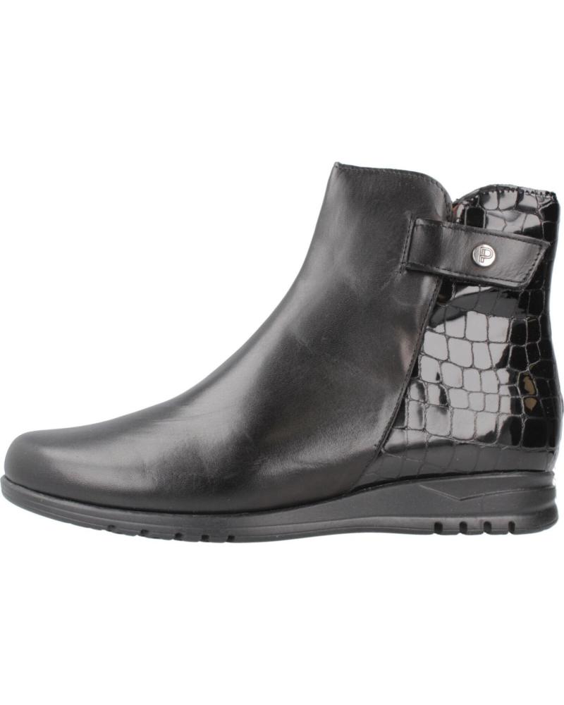PITILLOS 20204P ANKLE BOOTS: BLACK ELEGANCE WITH CROC DETAIL NEGRO