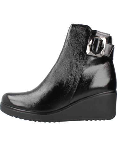 PITILLOS 20233P BLACK LEATHER WEDGE ANKLE BOOTS WITH BUCKLE NEGRO