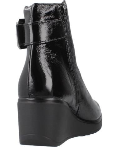 PITILLOS 20233P BLACK LEATHER WEDGE ANKLE BOOTS WITH BUCKLE NEGRO