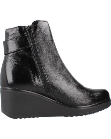 PITILLOS 20233P BLACK LEATHER WEDGE ANKLE BOOTS WITH BUCKLE NEGRO